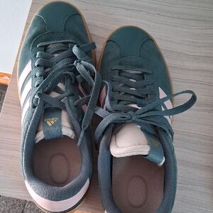 Adidas Green and Pink Suede Sneakers